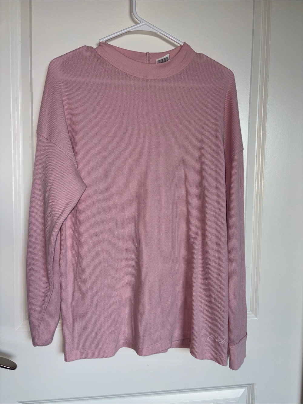 Victoria’s Secret Soft Pink Long Sleeve Waffle Thermal Top